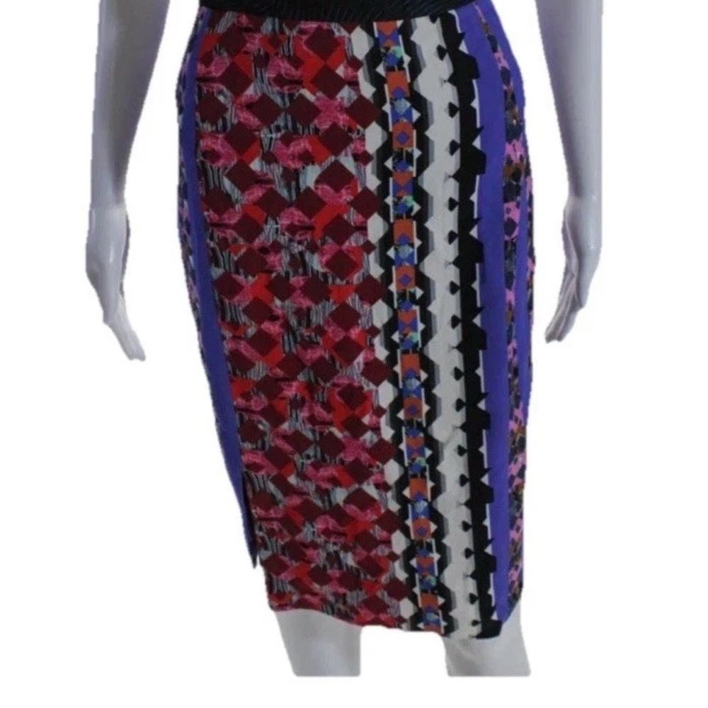 Peter Pilotto Red blue geometric pencil skirt 4 designer statement